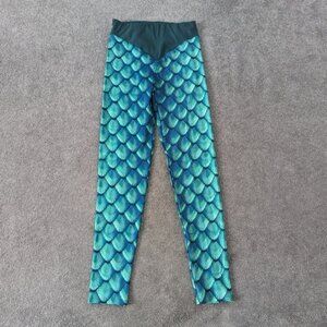Women's Athletic Leggings Size Medium Mermaidcore Mermaid Green Body Sculpted
